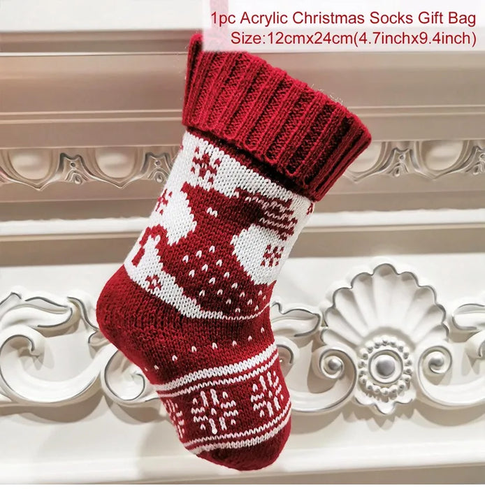 Christmas Alphabet Knitting Socks Christmas Tree Ornaments Christmas Decorations For Home 2025 Navidad Noel New Year 2026 Gifts