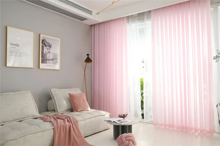 1Pc  Super Soft Chiffon White Tulle Sheer Curtains for Living Room Lining Bedroom Window Decor
