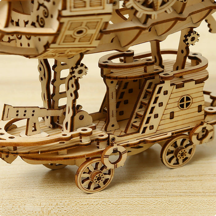 Close-up of the airship gondola and wheels