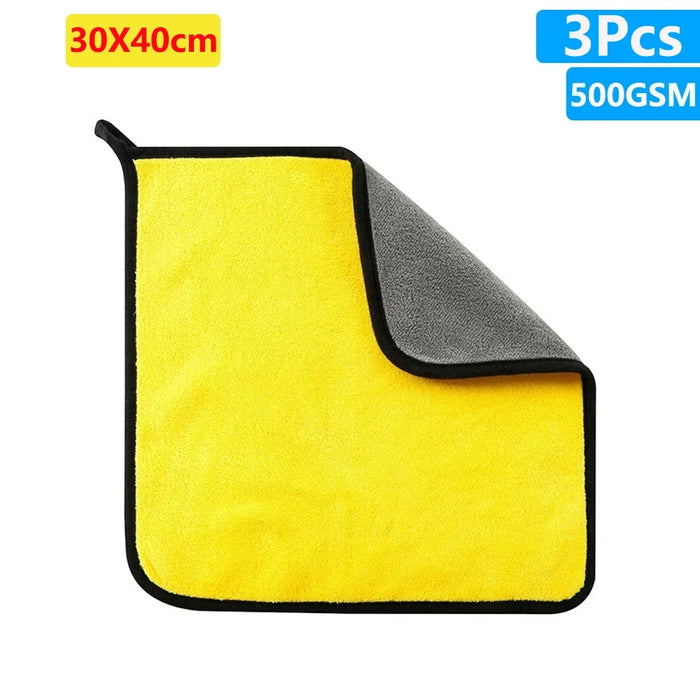Microfiber Car Cleaning Towel Thicken Soft Drying Cloth Auto Body Washing Towels Double Layer Clean Rags Detailing