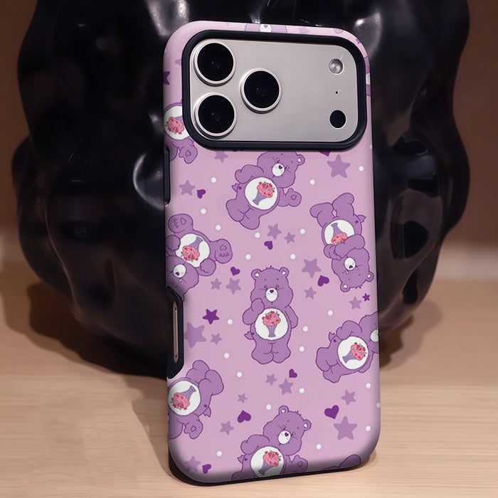 Purple Bear Smoothie Phone Case for IPhone 17 16 15 14 13 Pro Max Plus for Magnetic Single Double-layer Tough Case