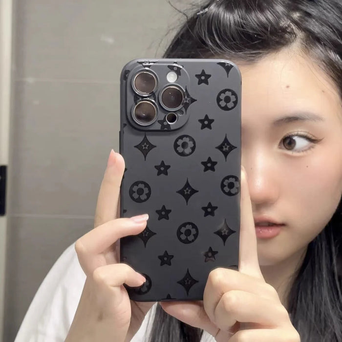 Luxury Retro Classic Phone Case For iP 16 15 14 13 12 11Pro Max XR X XS 12Mini 16Puls 15Pro Soft Silicone Black Phone Cases