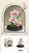 White and red blossom bouquet with dome and colour box, 128 pieces