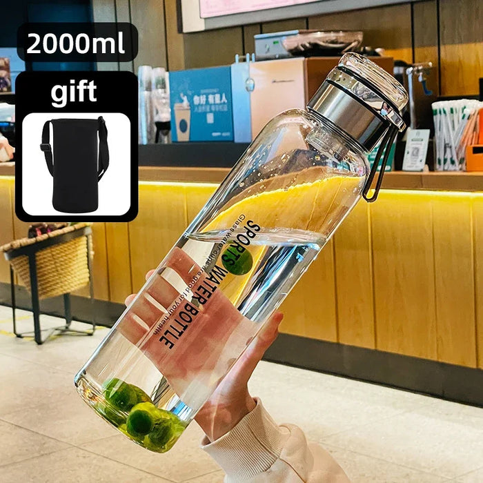 Large Capacity Glass Water Bottle Transparent Milk Juice Cup  for Tour Outdoor Sports and Travel Leak Glass Bottle