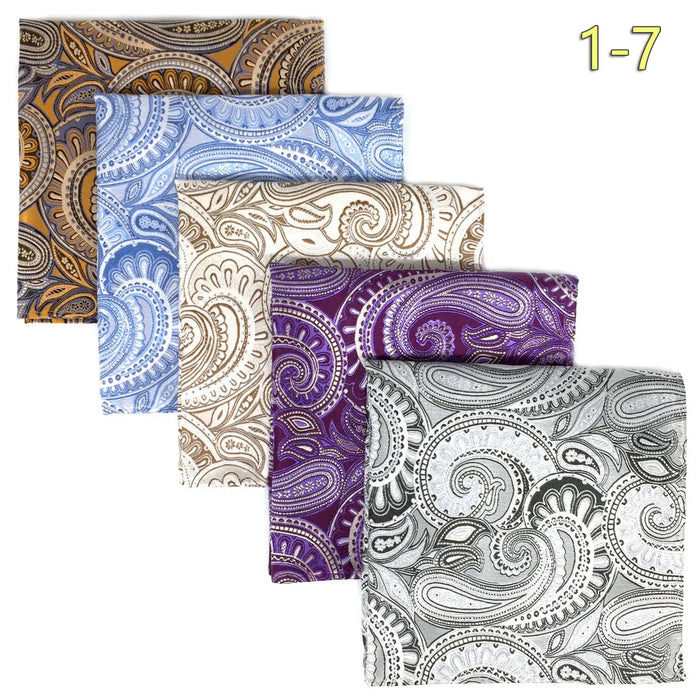 5 Pieces Mens Pocket Squares Wedding Handkerchiefs Set Fashion Formal Bundle Luxury Unique