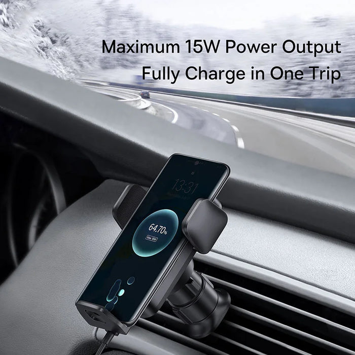 Baseus Car Phone Holder Infrared 15W QI Wireless Phone Charger for iPhone Xiaomi Samsung Car Mount Fast Charging Easy Control