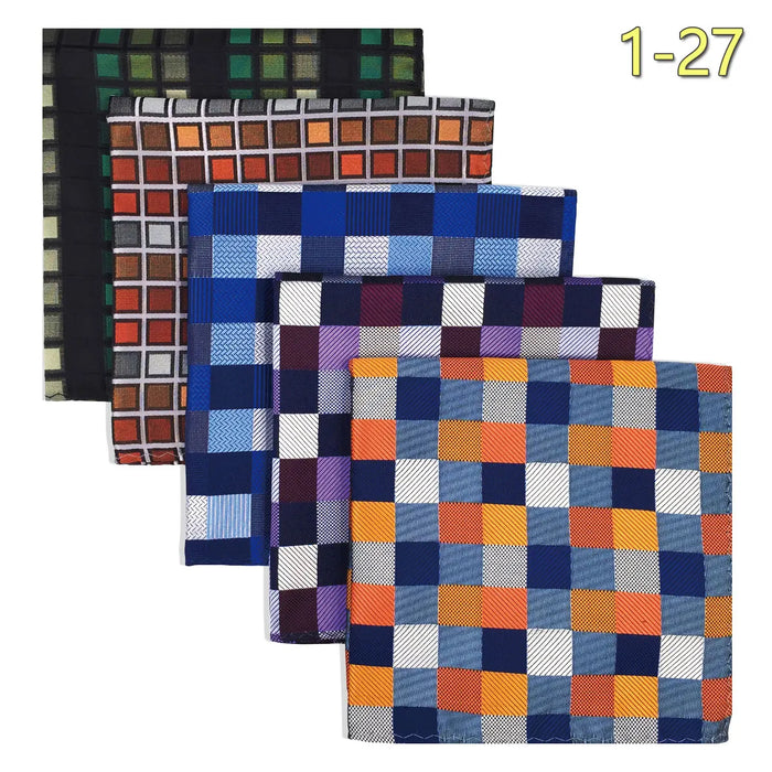 5 Pieces Mens Pocket Squares Wedding Handkerchiefs Set Fashion Formal Bundle Luxury Unique