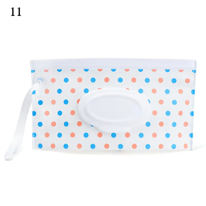EVA Baby Wet Wipe Pouch Portable Wipes Holder Case Flip Cover Snap-Strap Reusable Refillable Cosmetic Pouch Useful Tissue Box