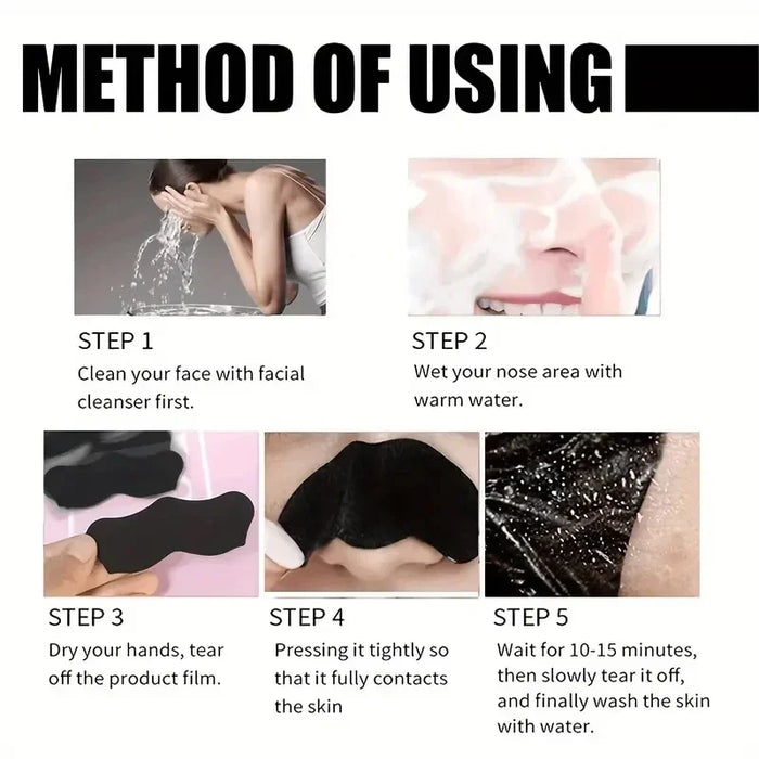 50/100PCS Bamboo Charcoal Nasal Strips Blackhead Remover Mask Acne Pimples Treatment Patch Shrink Pores Nose Stickers Skin Care