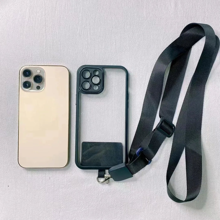 Detachable Adjustable Strap Crossbody Patch Phone Lanyard For Phone Flat Nylon Patch Necklace Clip Snap Hanging Cord Rope