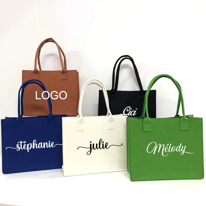 Personalized Tote Handbag with Name Felt Totter