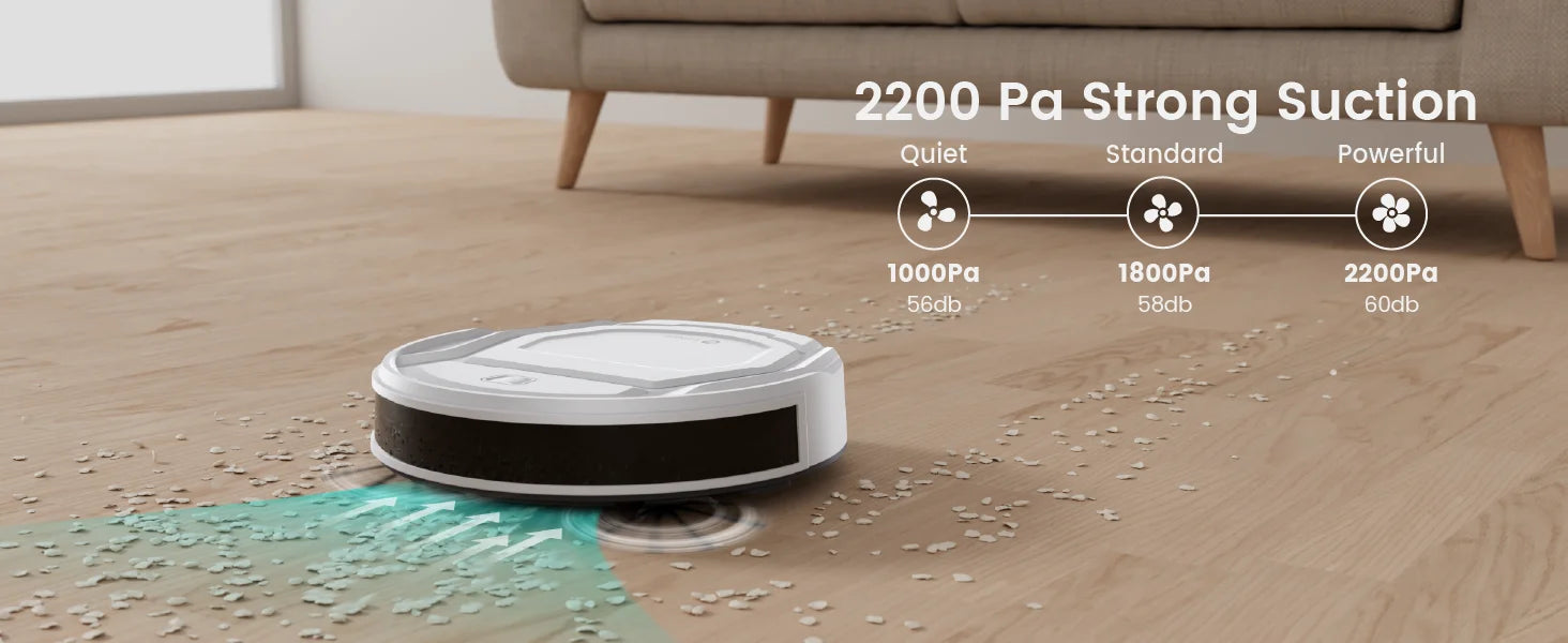 Lefant M210 Pro Robot Vacuum Cleaner, 2200Pa Powerful Suction, 120 Mins Runtime, Automatic Self-Charging,Wi-Fi/App/Alexa Control