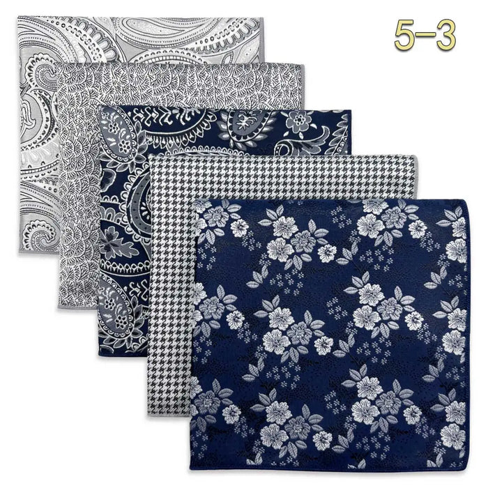 5 Pieces Mens Pocket Squares Wedding Handkerchiefs Set Fashion Formal Bundle Luxury Unique