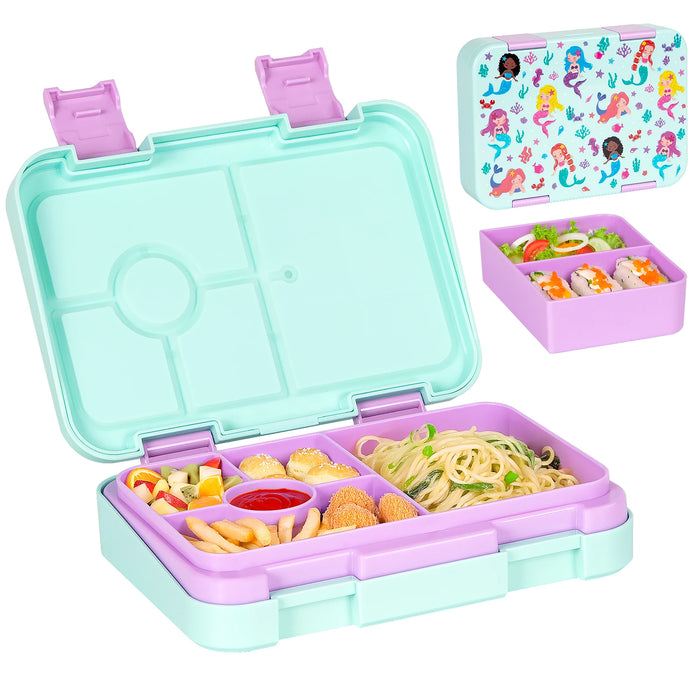 1100ml Cartoon Christmas Printed Lunch Box Microwavable Bento Box Interlayer Leakproof Storage Box Hermetic Containers Students