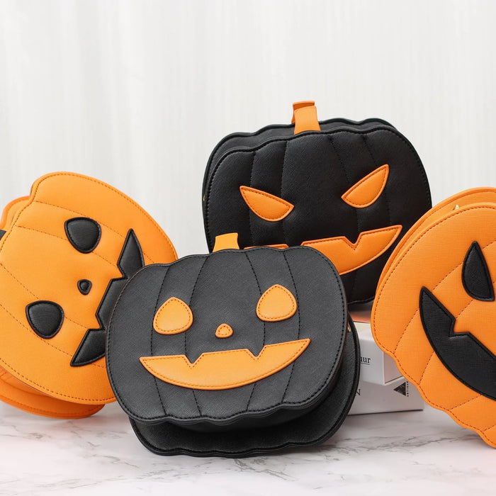 Pumpkin Crossbody Bag For Women Pumpkin Shoulder Bag Female Halloween Bag Pu Leather Demon Messenger Bag Halloween Shopper Bag