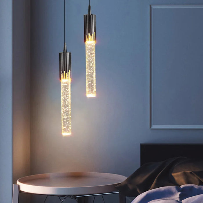 Modern Luxury Crystal Pendant Lamps Home Decor Bedside Hanging Light