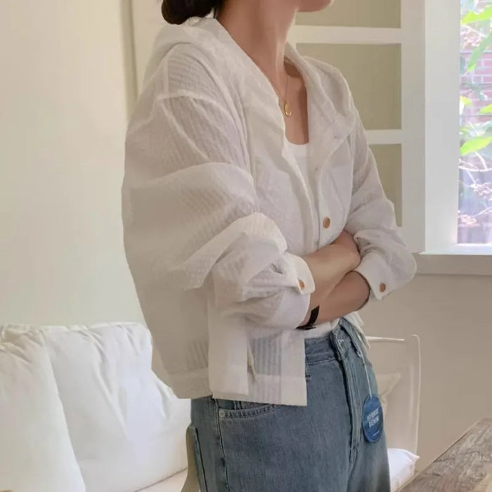 Women Shirt Summer Fashion Sunshade Long Sleeve Casual