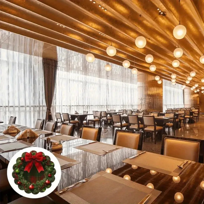 Wreath placemat in a restaurant setting