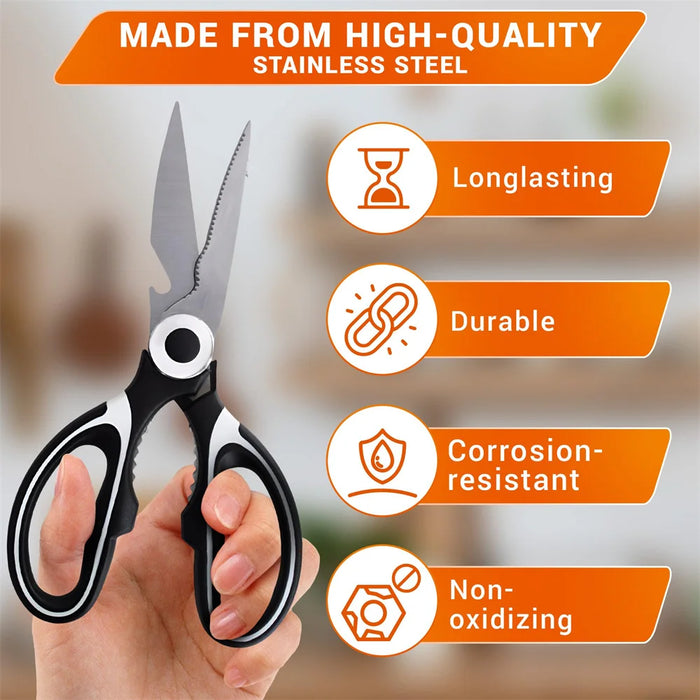 Smart Kitchen Shears with Cover Gadgets Utility Heavy Duty Stainless Steel Kitchen Scissors