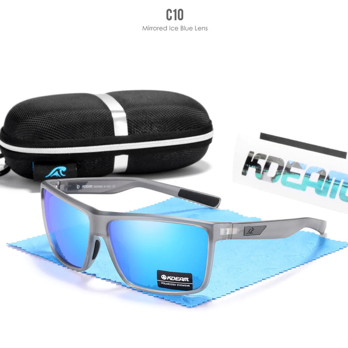 KDEAM Scratch Resistance Sunglasses Men Polarized 100% UV Protection Sun Glasses Integral Spring Hinges And Curved Temples KD029