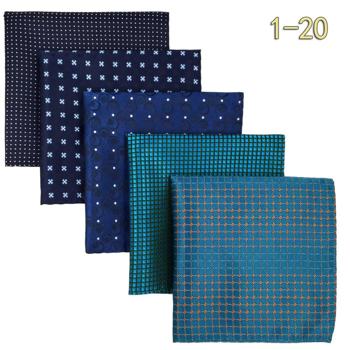 5 Pieces Mens Pocket Squares Wedding Handkerchiefs Set Fashion Formal Bundle Luxury Unique