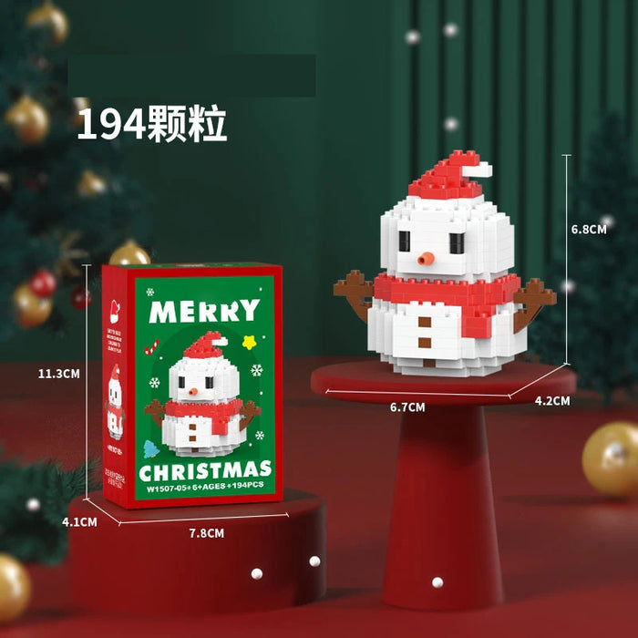 Snowman with red hat micro block figure, 194 pieces, with box