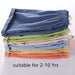 Stack of kids' cotton linen shorts in nine colours, for ages 2-10