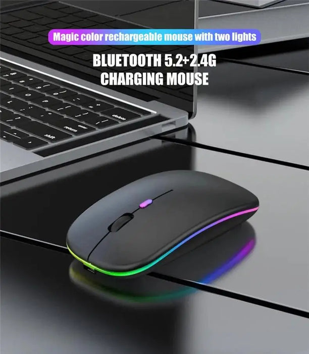 Rechargeable Wireless Mouse LED Backlit Mouse Laptop Computer Mouse 2.4Ghz