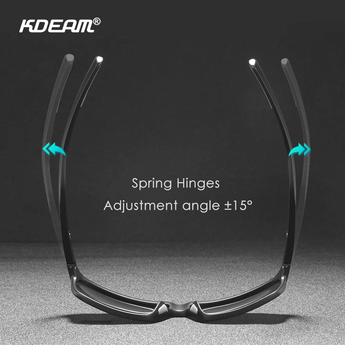 KDEAM Scratch Resistance Sunglasses Men Polarized 100% UV Protection Sun Glasses Integral Spring Hinges And Curved Temples KD029