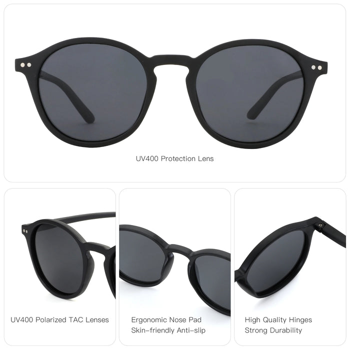 ZENOTTIC Fashion Polarized Sunglasses Men Women Brand Designer Retro Round Sun Glasses Vintage UV400 Goggles Shades
