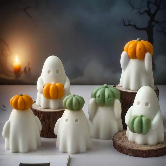 3D Halloween Pumpkin Spooky Silicone Mold DIY Ghost Aroma Candle Resin Plaster Mould Halloween Candle Making Supplies