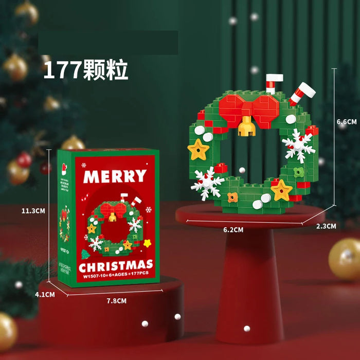 Christmas wreath micro block model, 177 pieces, with box