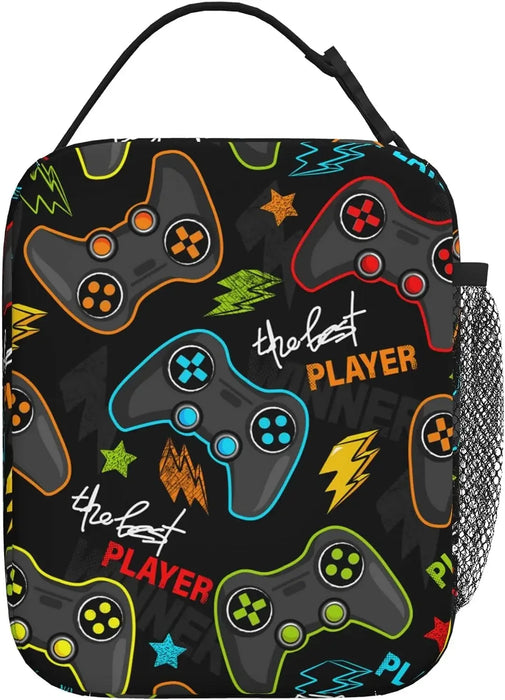 Reusable Insulated Lunch Bag with Video Game Controller Design