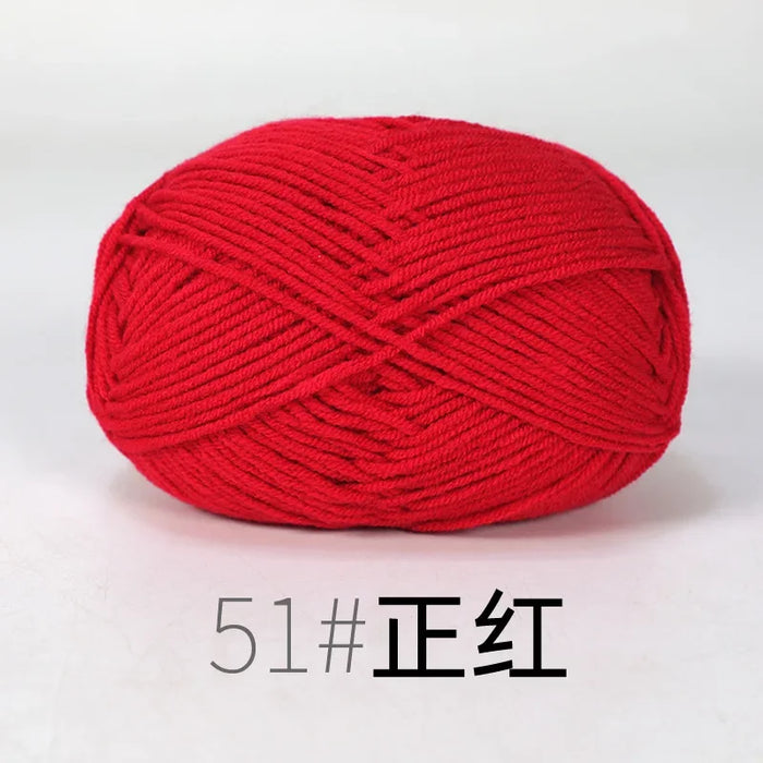 Organic Cotton Yarn 4ply Baby Milk Knitted Yarn For Craft Sweater Hat Dolls Scarves 1 Ball 50g Soft Wool Crochet Yarn Wholesale