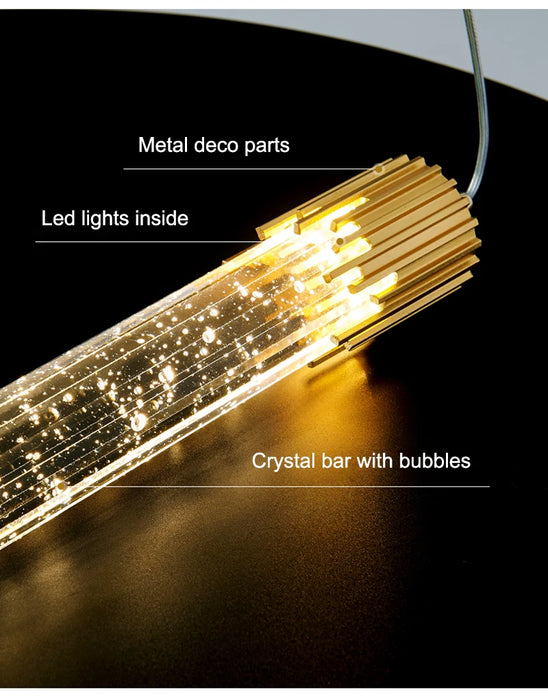 Modern Luxury Crystal Pendant Lamps Home Decor Bedside Hanging Light