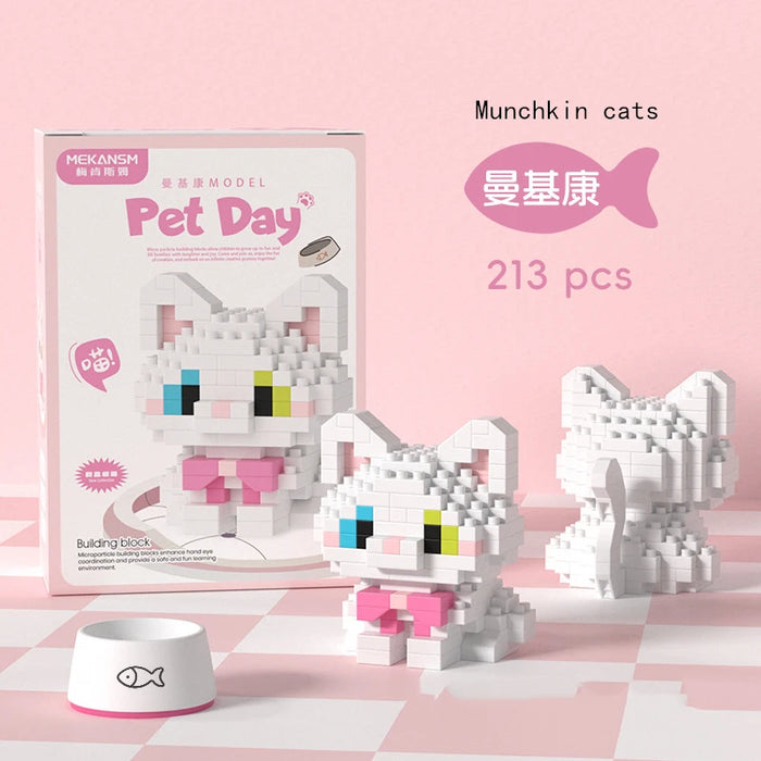 Munchkin cat micro block figure, 213 pieces, with box art