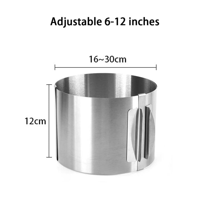 Adjustable Cake Ring for Baking 430 Stainless Steel 6-30cm Telescopic Mousse Ring Rustproof with Scale 3D Cake Baking Molds