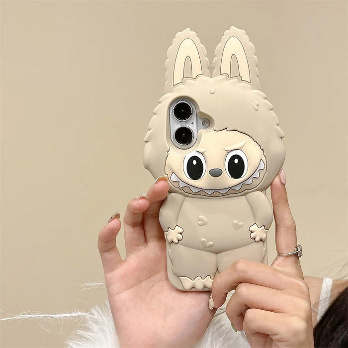 3D Cute Animal Rabbit Elf Creative Soft Silicone Phone Cases For iPhone 16 15 Pro Max 12 13 14 Plus Shockproof Cover