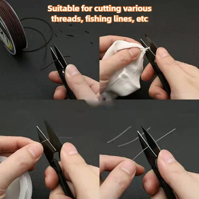 Carbon Steel Thread Snips U Shape Spring Sewing Scissors Tailoring Craft DIY Garment Manganese Steel Small Embroidery Cutter