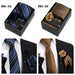 Four men's tie gift sets in assorted patterns with style codes