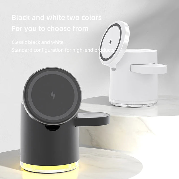4 in 1 Magnetic Wireless Charger Station for IPhone 15 14 13 12 Pro iWatch 8 7 6 Airpods Pro Samsung 15W Charging Dock Station