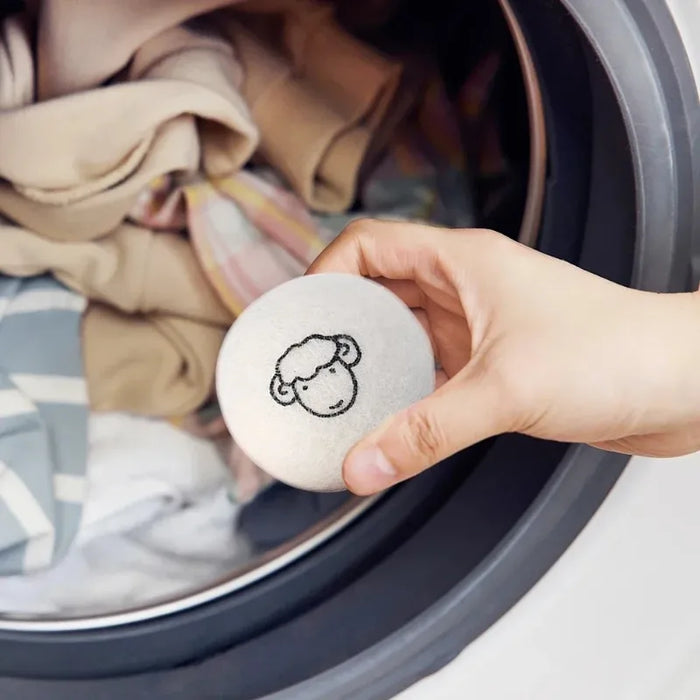 "6pcs Eco-Friendly Wool Dryer Balls - Natural Fabric Softener, Reduce Static & Shorten Drying Time- Chemical-Free"