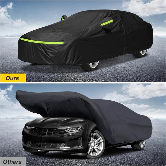 Windproof Full Car Cover All Weather Outdoor Car Covers with Zipper