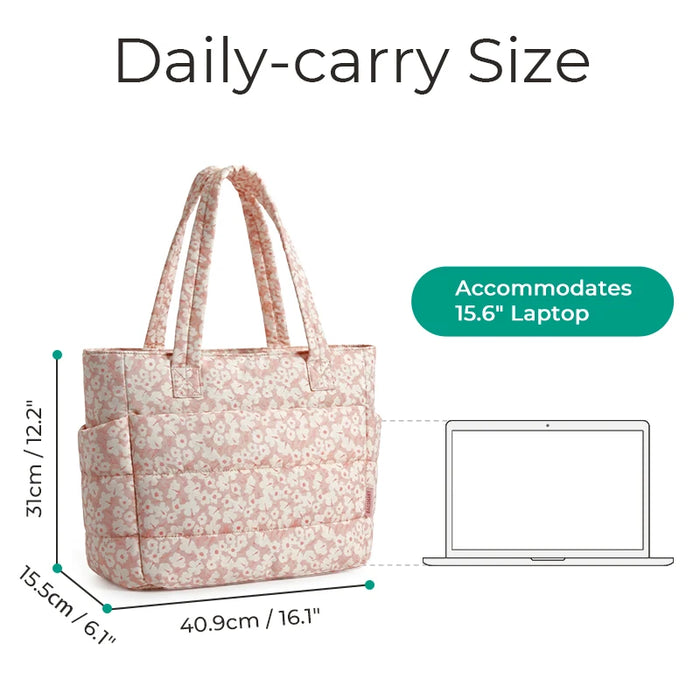 BAGSMART Women's Bag Solid Color Tote Bag Commuting College Padded Shoulder Bag Leisure Simple Female Handbags for Travel