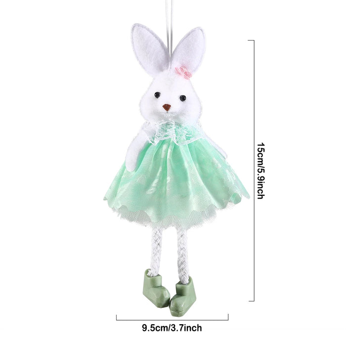 24cm Easter Flower Bunny Ornaments Pink Yellow Gauze Skirt Bunny Easter Party Decor Supplies Home Desktop Decorations Kids Gifts