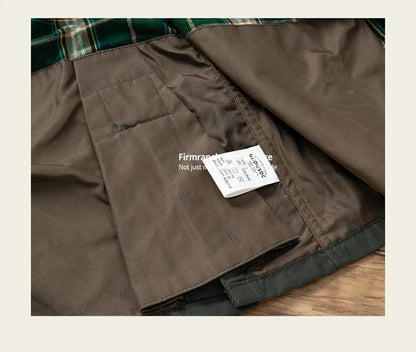 British Vintage Oil Wax Hunting Jacket Cargo Waterproof Trench Coat