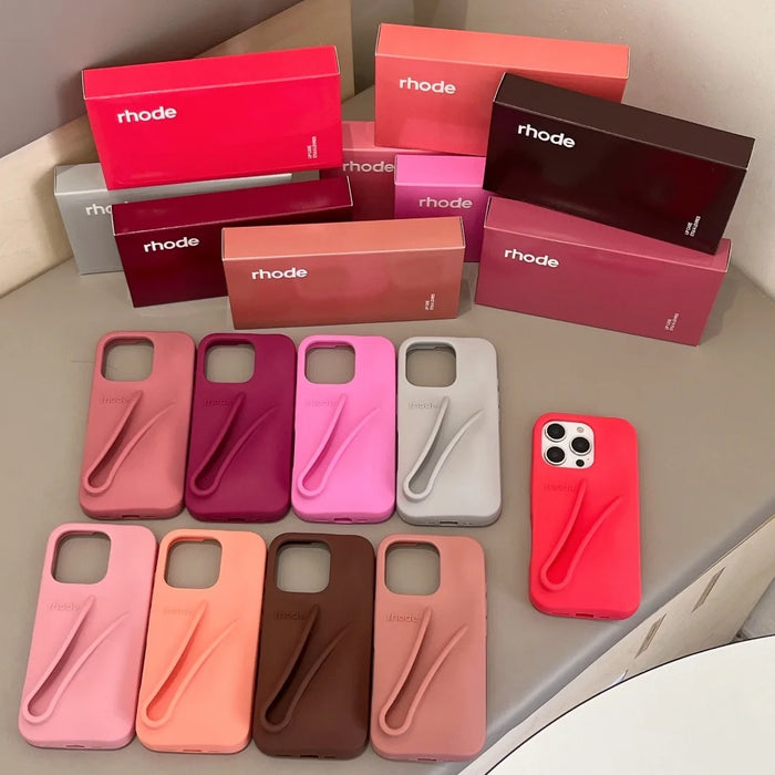 Lip Gloss Phone Case for iP 16 15 14 13 12 11 Pro Max Plus Lipstick Silicone DIY Toast Espresso Ribbon Box Cover