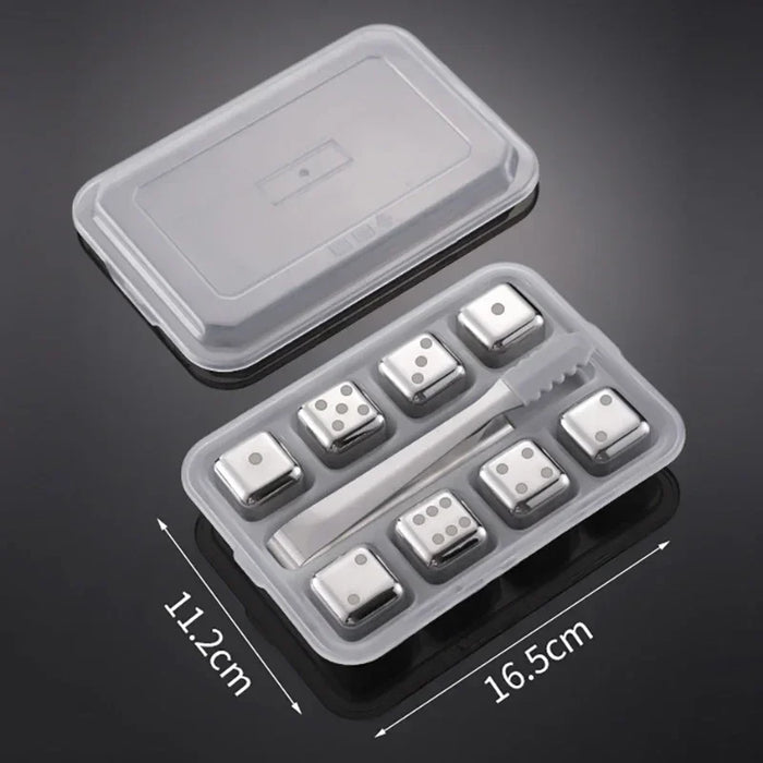 Reusable Whiskey Stones Stainless Steel Ice Cubes Quick-Freeze Wine Cooler Food Grade Metal Pellets Beer Cooler Bar Accessories
