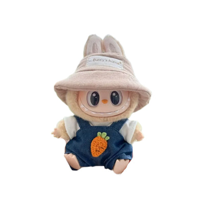 Mini Plush Doll'S Clothes Outfit Accessories For 17cm Korea Kpop Labubu I II Idol Dolls sit party overalls Clothing