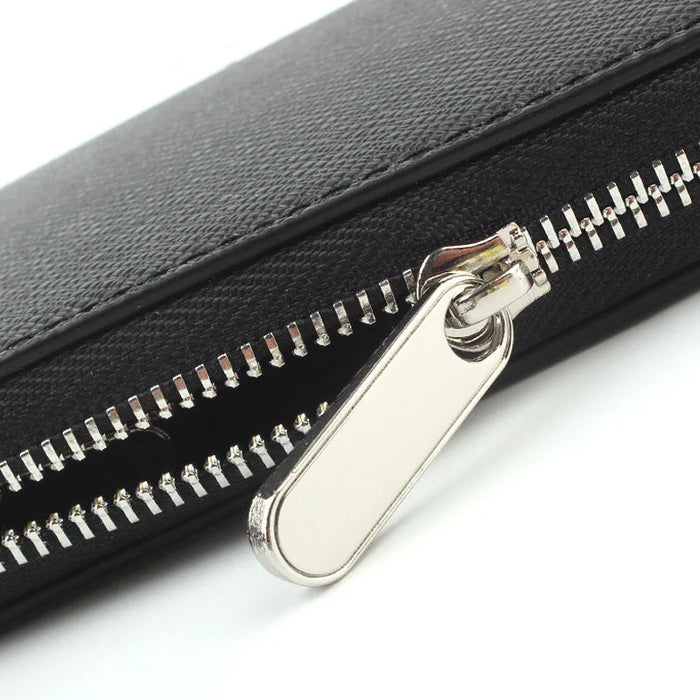 Custom Initial Letters Genuine Saffiano Leather Unisex Long Wallet Purse